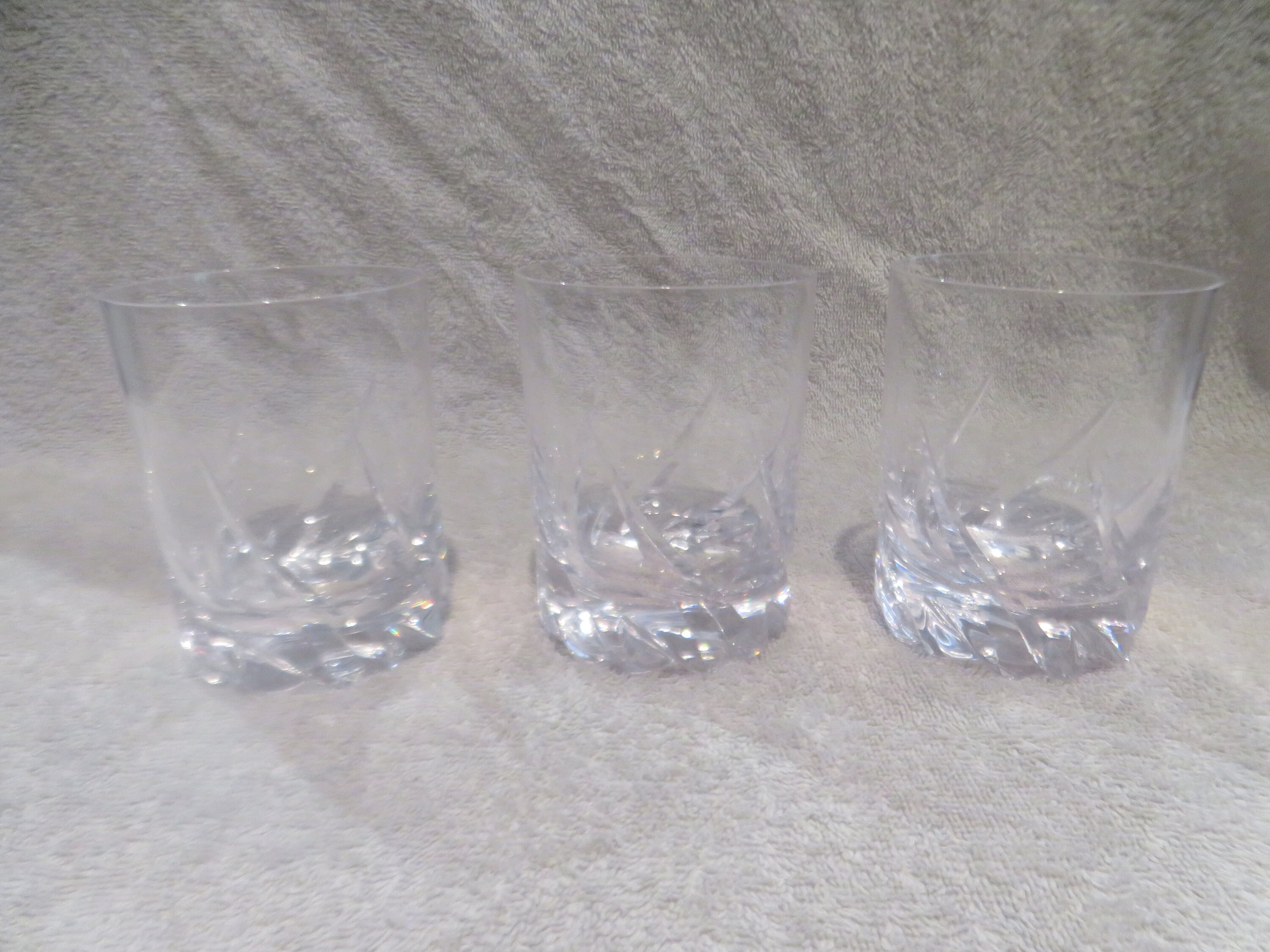 3 water glasses 24cl crystal Daum model Bleneau Vintage French crystal water glasses h 9.5cm