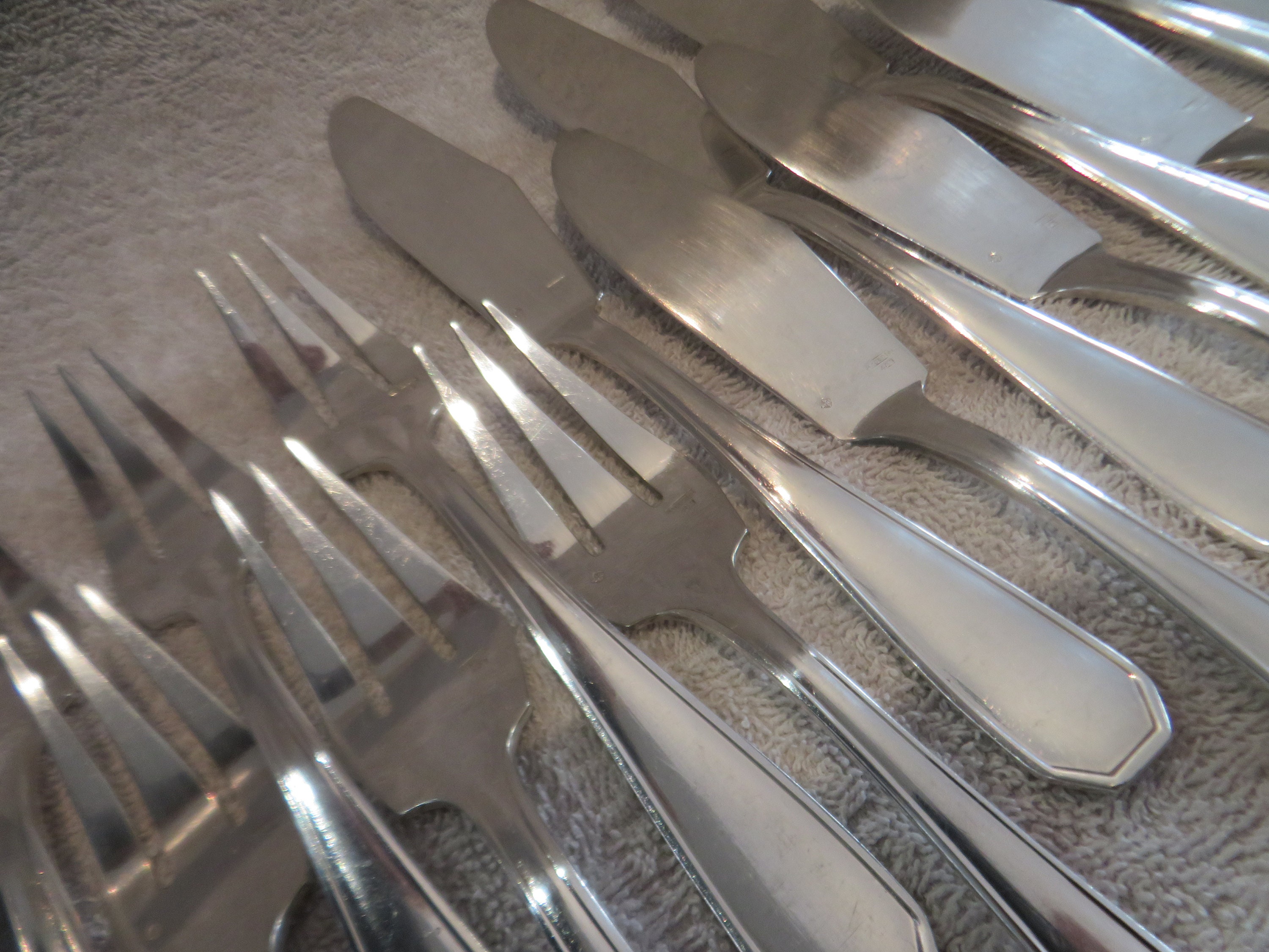 Couverts a poisson metal argente filet d'occasion - Arts de la table