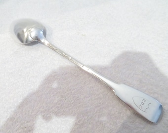 Beautiful spoon silver stew 950 XVIIIth model uni-flat goldsmith Eloy Guerin Paris 1739 18th c French 950 silver large serving spoon