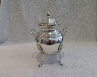 Beau sucrier argent 950 Minerve style Empire orfèvre Brassat ? (Early 20th c French sterling silver sugar bowl)