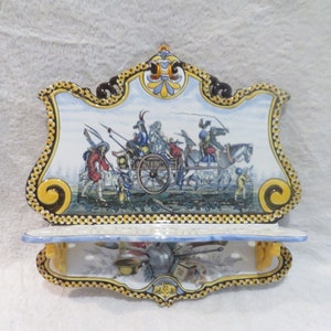 Superb and rare pipe holder in faience of Gien stamp 1866 model Callot 19th c French pottery pipe holder