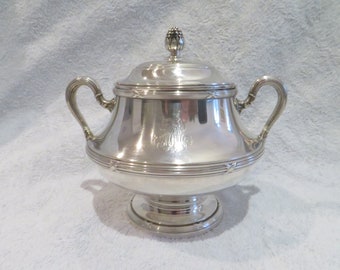 Superbe sucrier argent 950 Minerve style Louis XVI orfèvre Odiot Early 20th C french 950 silver sugar bowl