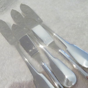 5 fish knives silver metal goldsmith Christofle model Cluny Vintage French silver-plated fish knives