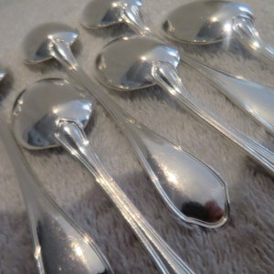6 teaspoons silver metal goldsmith Ravinet model Club contours vintage French silver-plated coffee spoons 13.7cm