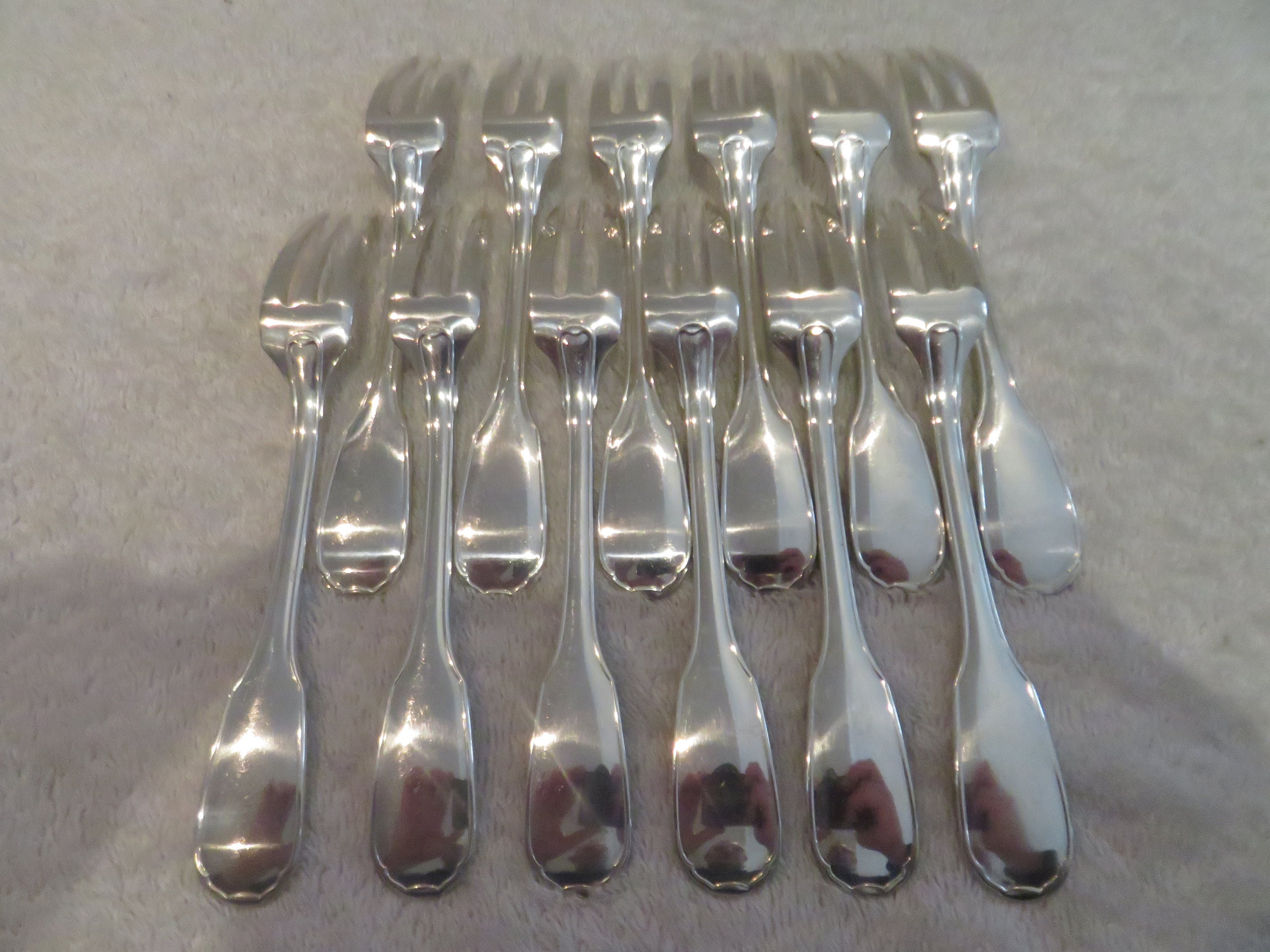 6 Silver Metal Cake Forks Style Contours Christofle Model Etsy UK