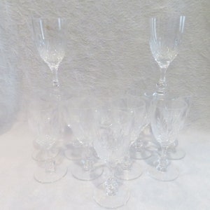 12 copas de vino blanco 9cl cristal Saint Louis modelo Massenet vintage francés plateado copas de vino blanco plateado