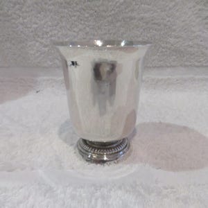 Beautiful 18th century silver tulip cup Rennes? H hallmark with ermine goldsmith PC 18th c French 950 silver beaker