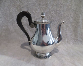 magnifique théière métal argenté style empire orfèvre Christofle modèle Malmaison Vintage French silver-plated tea pot h 21,6cm