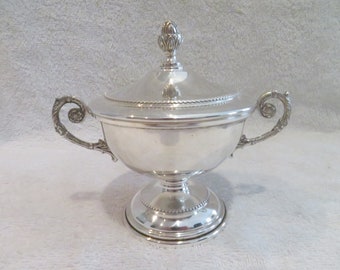 Charmant petit sucrier argent 800 Italie style empire Vintage Italian 800 silver small sugar bowl 172gr