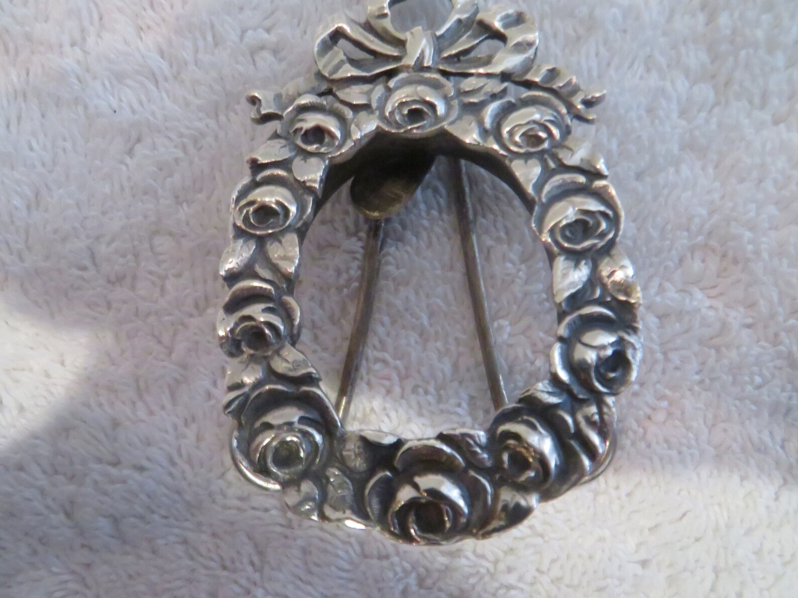 Broche/Pendentif CELTE Ancien En Argent Massif - Poinçonné - Diamètre 4cm - Bon état - Bijou Vintage