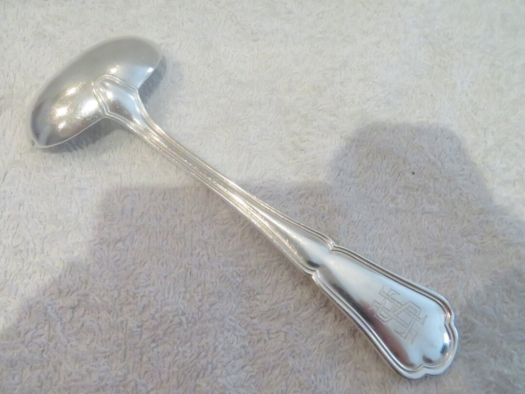 Louche à sauce 'bord perlé' (1) - Argent 833 - Gerritsen
