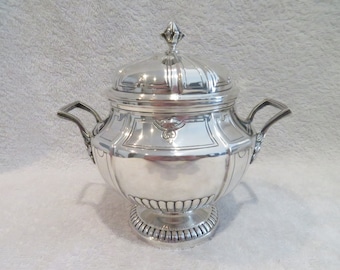 Beau sucrier argent 950 Minerve style Louis XIV orfèvre Charles Harleux Gorgeous 1900 French 950 silver sugar bowl