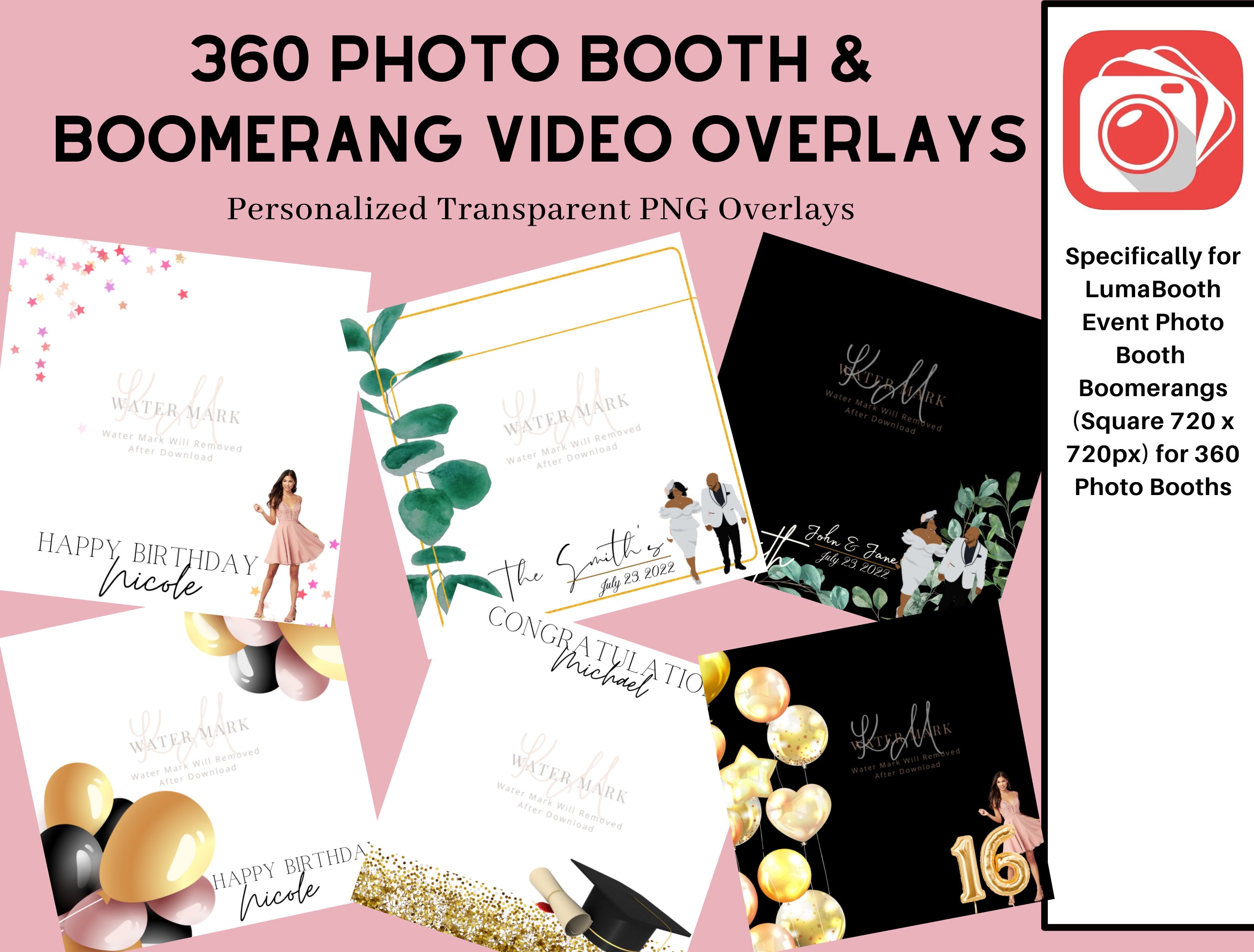 360 Photo Booth Overlays LumaBooth Template Retirement Etsy 360 Photo Booth Overlays LumaBooth Template Retirement Etsy