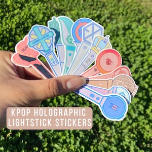 K POP Pastel Holographic Lightstick stickers