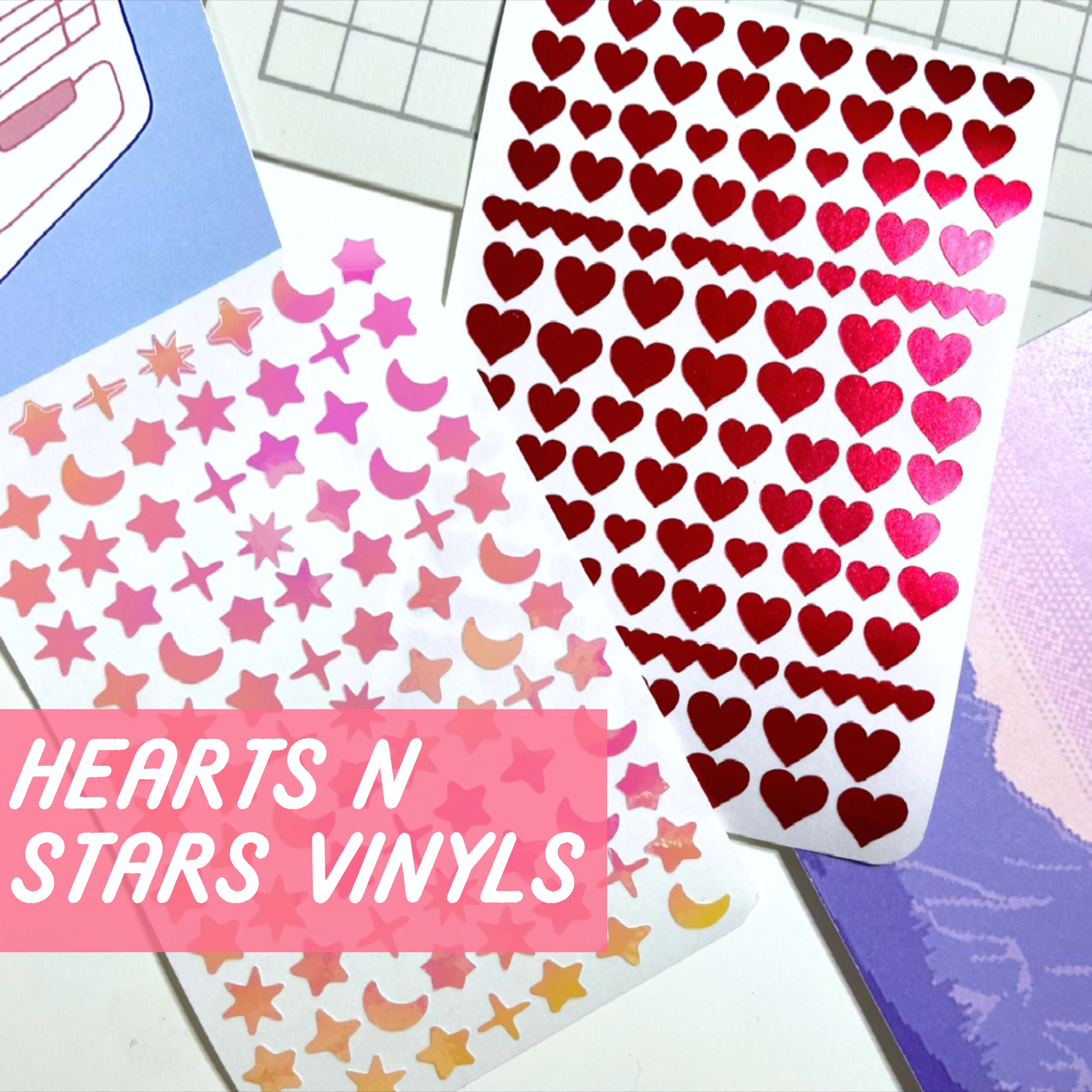 vinyl deco sheet | hearts n stars