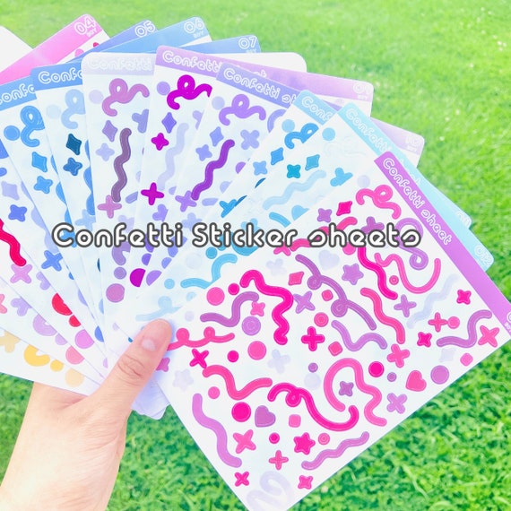Confetti Sticker Sheet Photocard Stickers, Kpop, Kpop Stickers