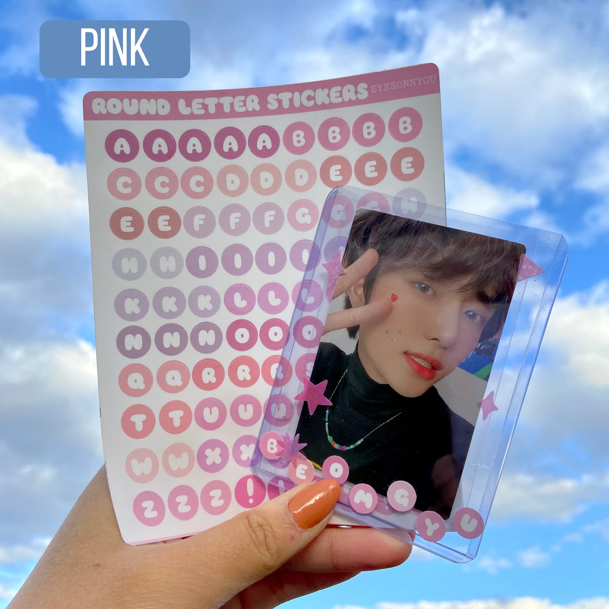 Round Letter Sticker Sheet Photocard Stickers, Kpop, Kpop Stickers