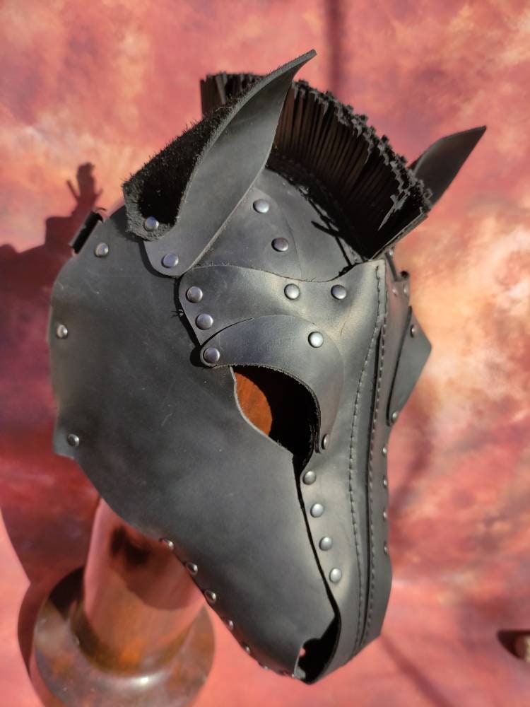 Fullfaced Leather Horse Mask Leather Horse Mask Genuine Etsy