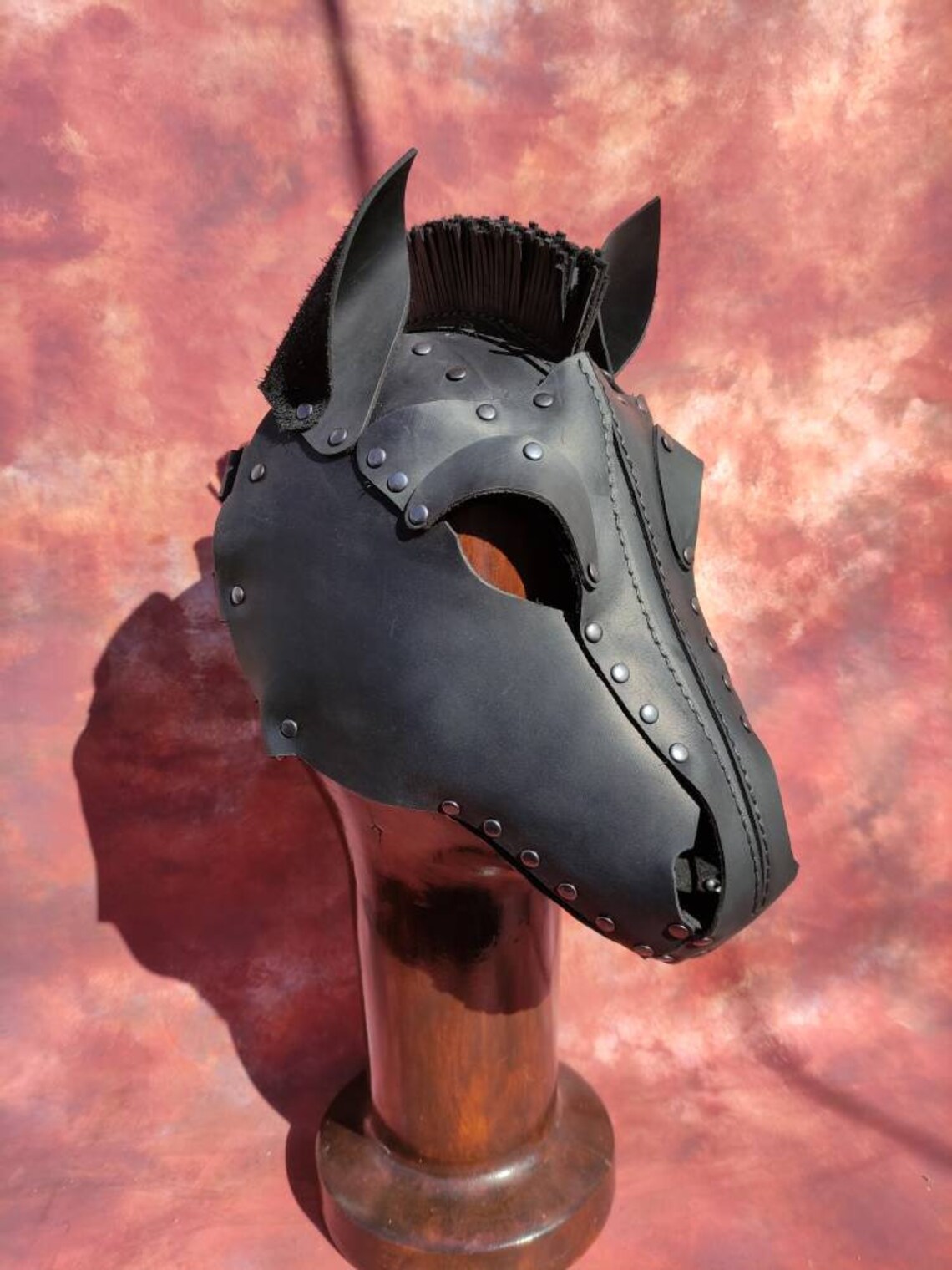 Fullfaced Leather Horse Mask Leather Horse Mask Genuine Etsy Canada