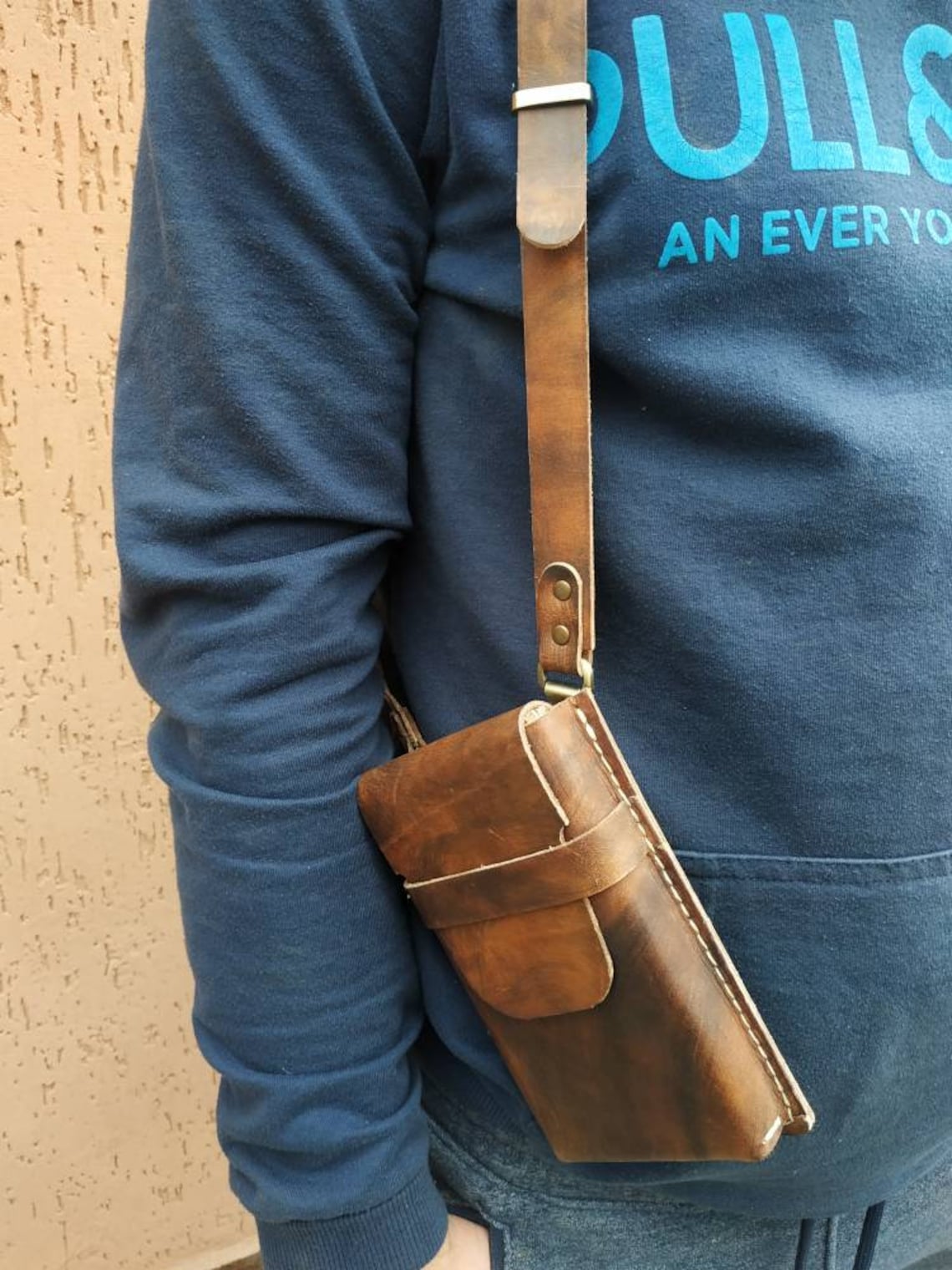 Phone Shoulder Holster iPhone Case Holder Leather Pockets Etsy