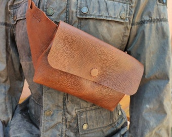 Leather Belt Bag, Fanny Pack, Leather Crossbody Bag, Shoulder Bag, Leather Sling Bag, Vegetable Tanned Leather, Waist Bag