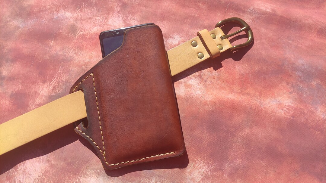 Heavy Duty Leather iPhone Holster With Loop for Belt, Leather Phone