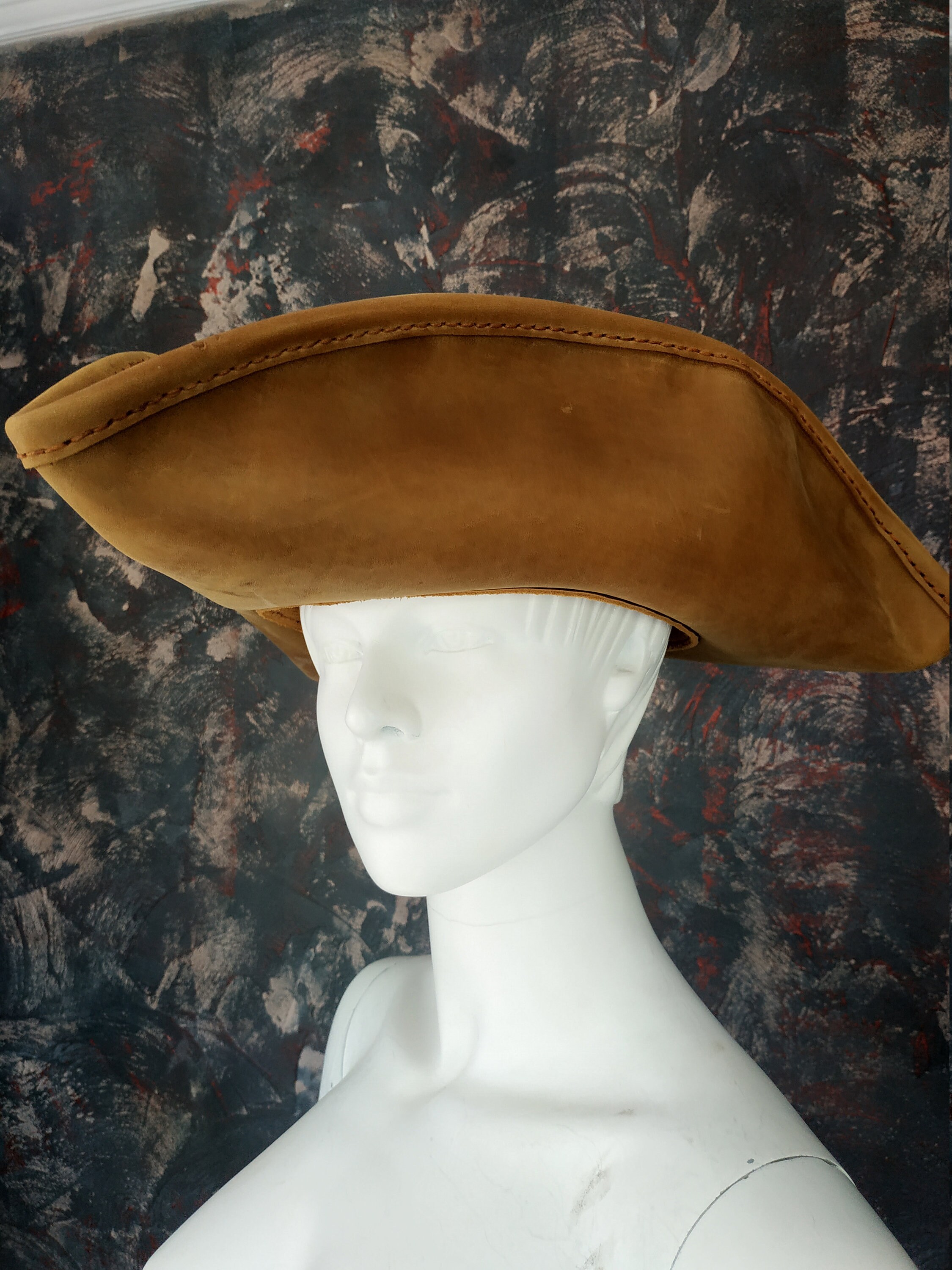 Leather Tricorn Pirate Hat LARP SCA Renaissance Pirate Hat Etsy