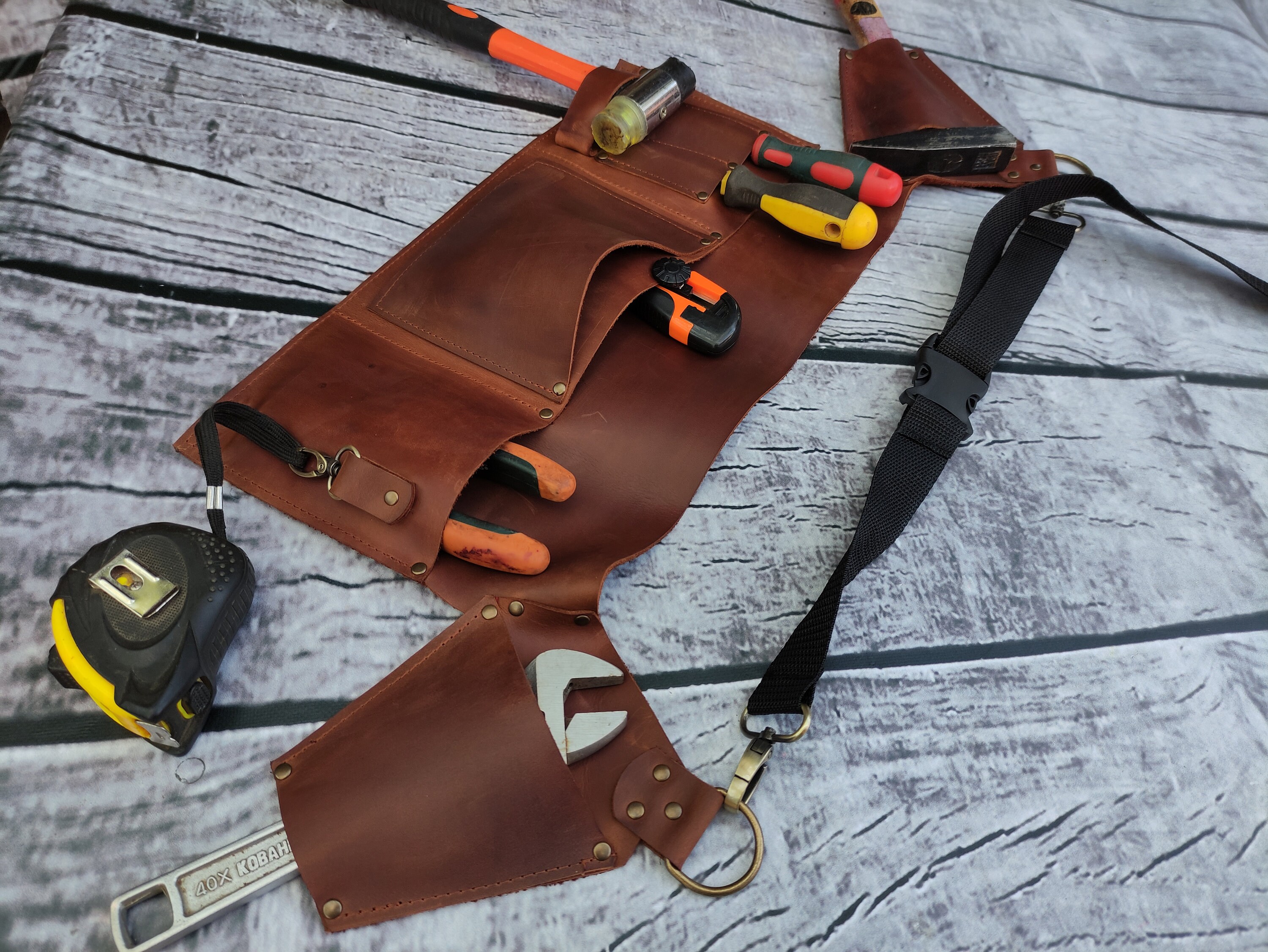 Personalized Leather Tool Belt Wrench Holder Craft Tool Etsy