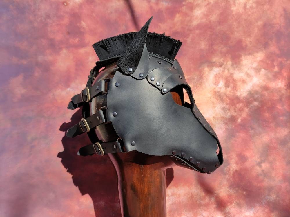 Fullfaced Leather Horse Mask Leather Horse Mask Genuine Etsy Canada