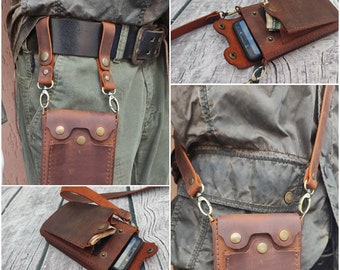 Brown Leather Belt Bag, Fanny Pack, Leather Crossbody Bag, Shoulder Bag, Leather Sling Bag, Vegetable Tanned Leather, Waist Bag