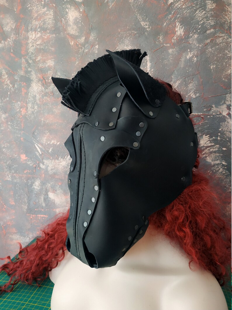 Fullfaced Leather Horse Mask Leather Horse Mask genuine Etsy