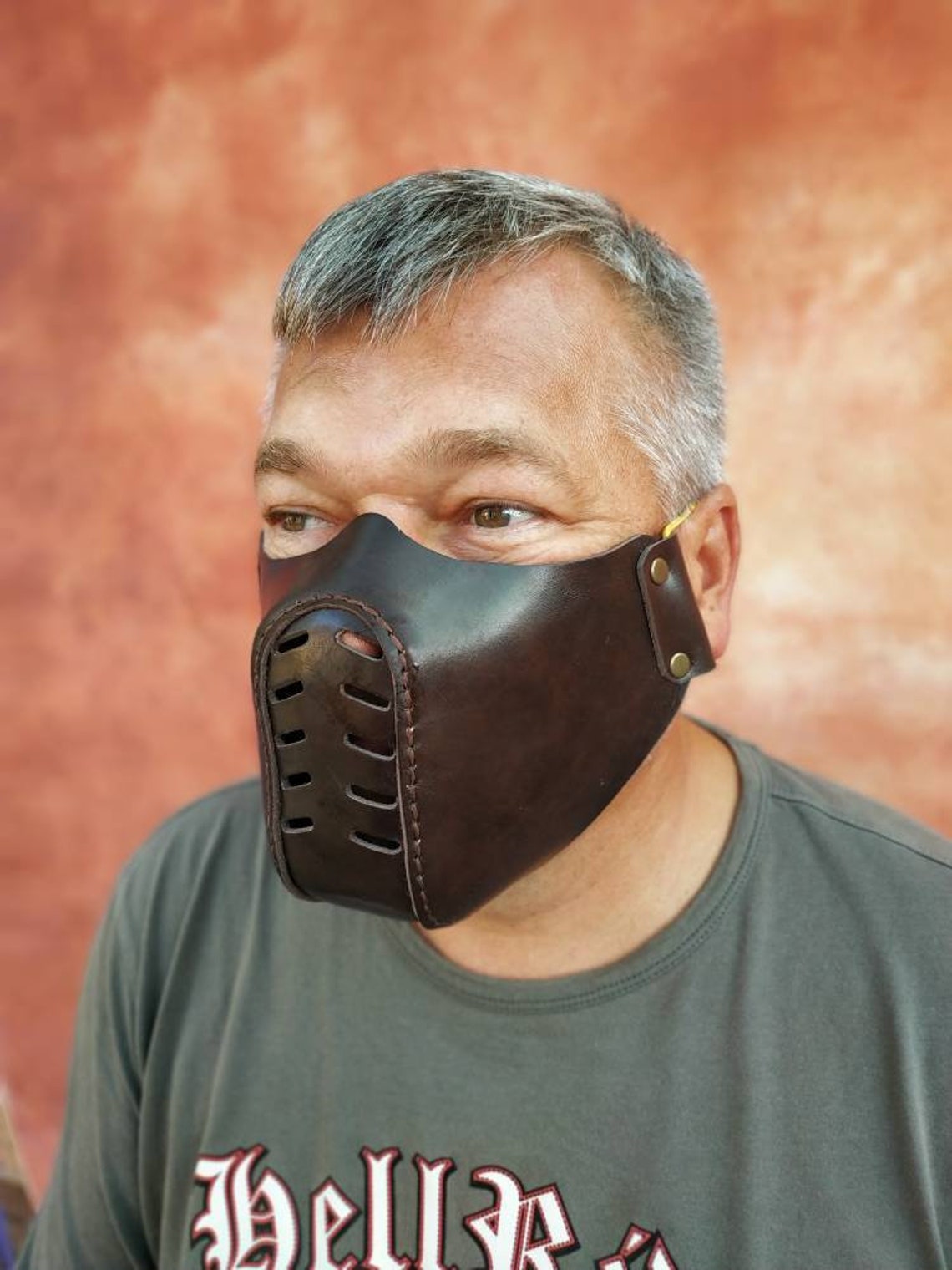 Leather Face Mask With Filter Pocket Protective Mask Leather Etsy