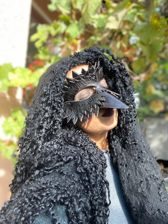Raven Mask Mask Mask Black Leather Mask -