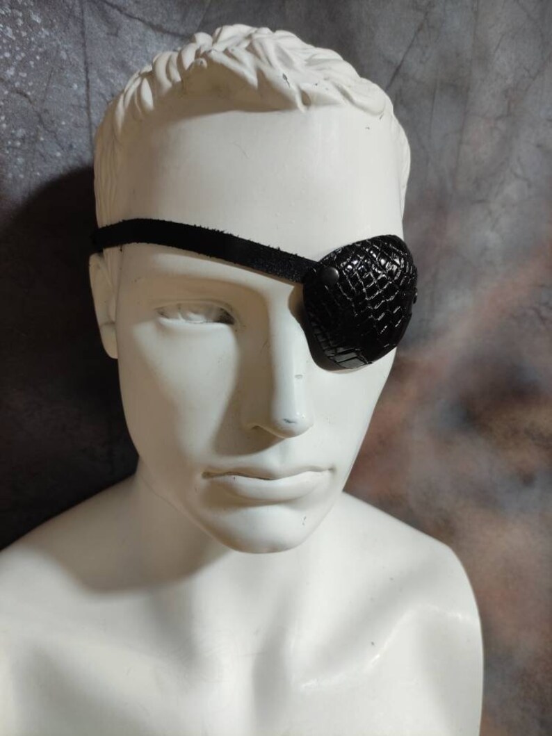 Genuine Crocodile Leather Eye Patch LEFT Eye Eye Patch Man Etsy