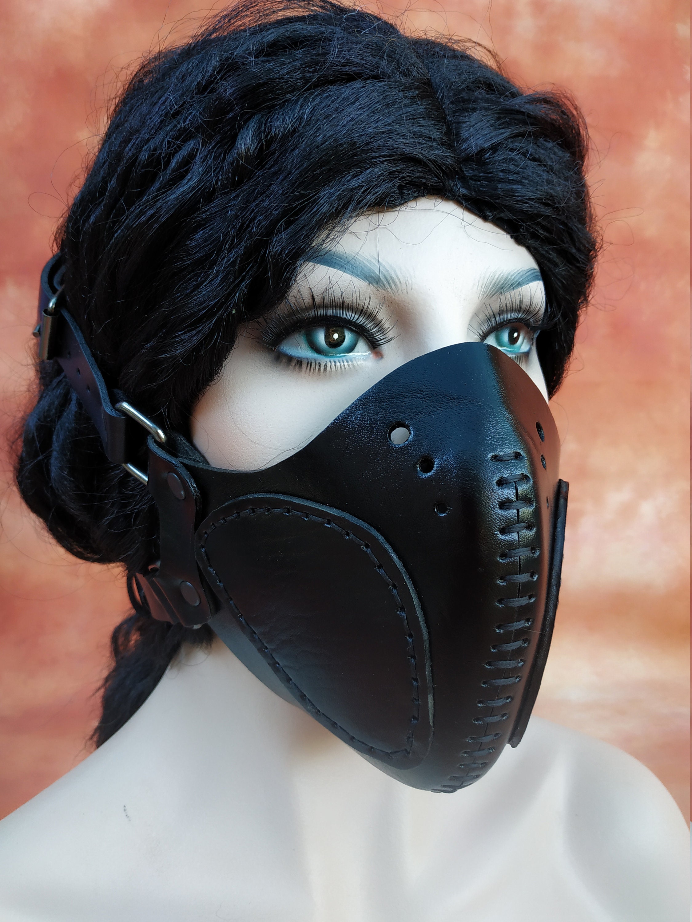 Leather Dieselpunk mask Steampunk HALF mask Mask for Etsy