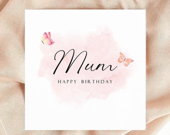 Mum Birthday Card With Butterflies On | Personalised Mum Birthday Card | Butterfly Card | Pretty Mum Birthday Card | Birthday Card For Mum