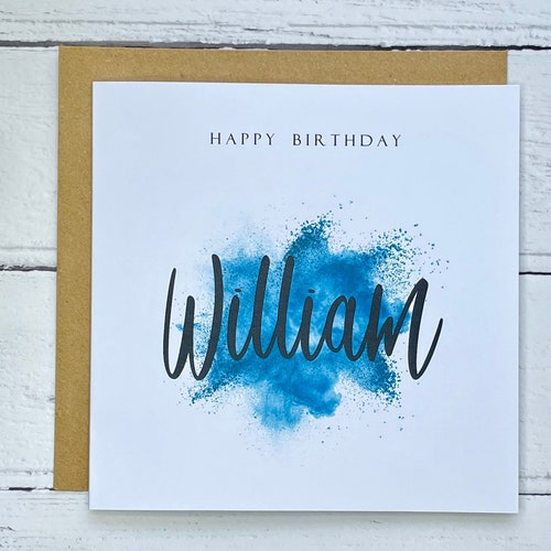 Personalised Happy Birthday Card Boy Birthday Card Blue - Etsy UK