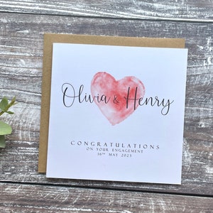 Personalised Engagement card | You're engaged card | To The Happy Couple Card | Congratulations On Your Engagement | Heart Engagement Card