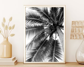 Palm tree print, Palm print, Black and white print, Home decor, Wall art, Palm tree poster, Abstract print, Minimalist art, Palm leaf print