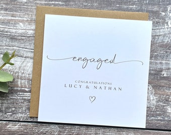 Personalised Engagement card, you’re engaged, congratulations card, congratulations on your engagement card, modern engagement card, elegant