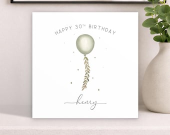 Personalised 30th Birthday Card for Him • Age Birthday Card • Thirty Card Mens • Thirtieth Birthday Gift • Boys Happy 30th Card