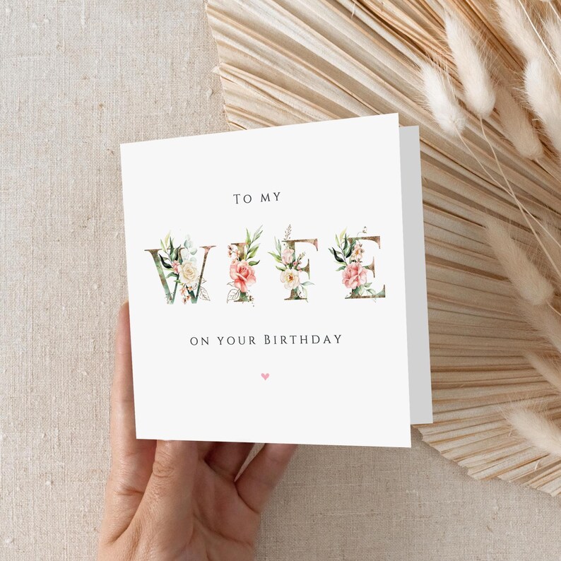 Wife Birthday Card • Floral Birthday Card for Her • Personalised Gift for Wife • Luxury Card from Husband • I Love You Card bild 2