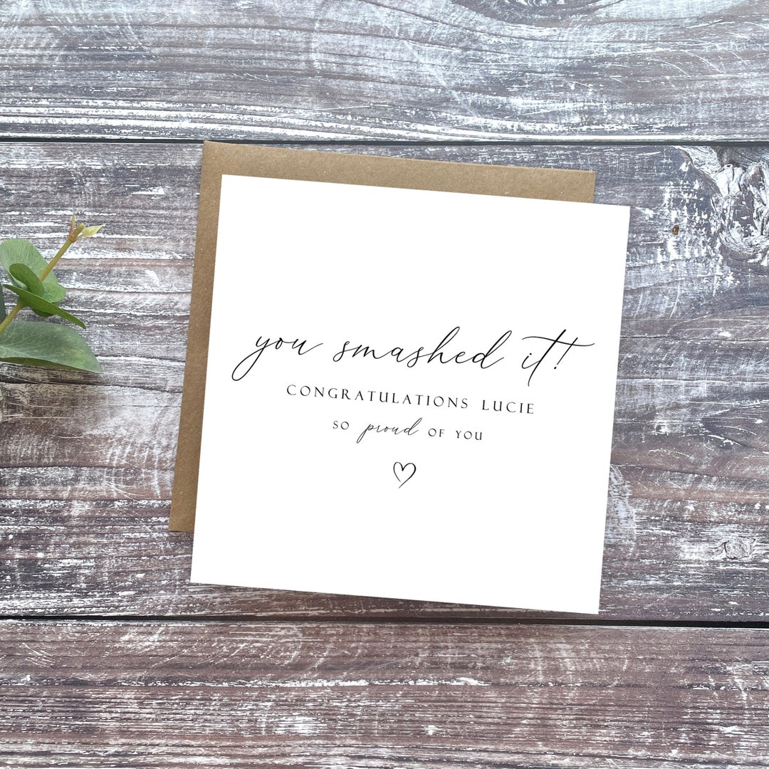 You Smashed It | so Proud of You | Well Done Card | Congratulations ...