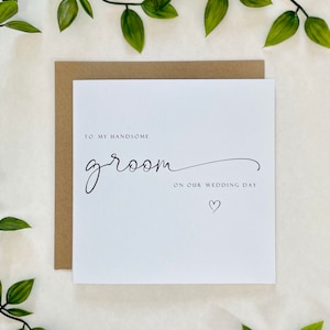 To my Groom on our wedding day, Wedding Day Cards, Groom Cards, Cards for a Wedding Day, Husband to be Card, On our wedding day