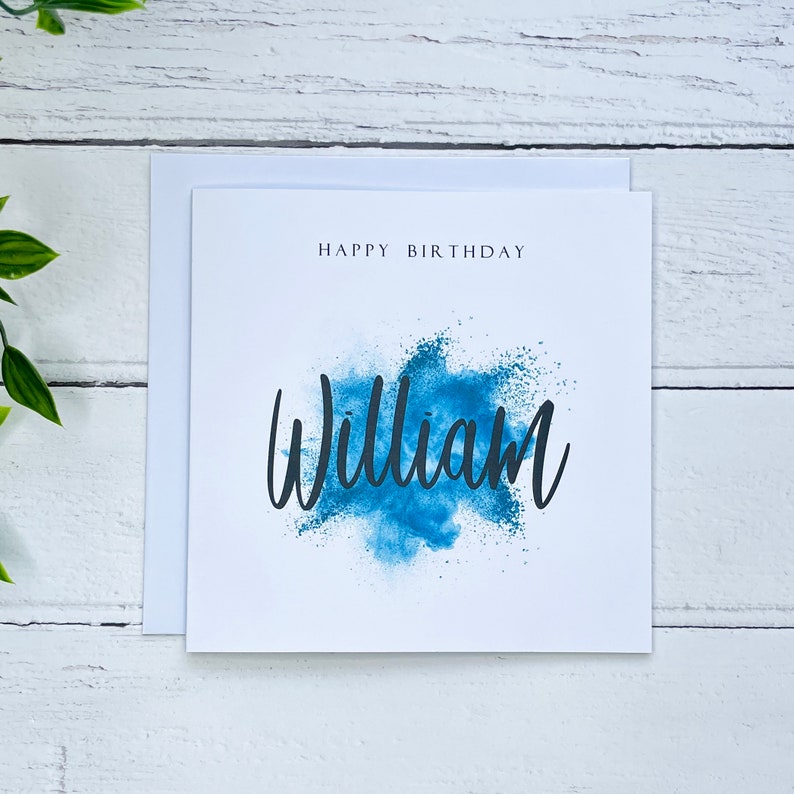 Personalised Happy Birthday Card Boy Birthday Card Blue - Etsy UK
