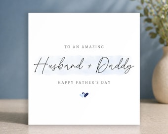 Husband & Daddy Father's Day Card from Wife and Baby, Child • Personalised Husband Daddy Card • From Both Of Us Father's Day Card •