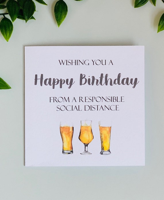 Happy Birthday From a Social Distance Lockdown Beer Funny | Etsy