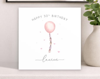 Personalised 30th Birthday Card for Her • Age Birthday Card • Thirty Card Womens • Thirtieth Birthday Gift • Personalised Happy 30th Card