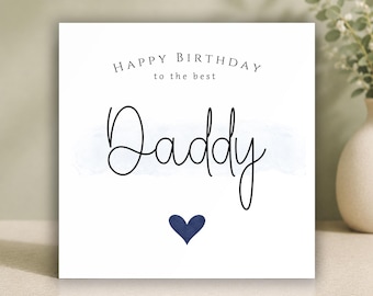 Tarjeta de cumpleaños para papá de parte de su hijo/a • Tarjeta personalizada para papá • Diseño moderno, minimalista y sencillo