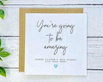 Happy Father's Day from the bump, Amazing Daddy to be, First Father's Day, From the bump card, Daddy to be card, Fathers Day Card, Dad to be